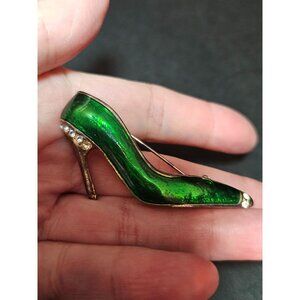 *Sale* Elegant Green High Heel Brooch